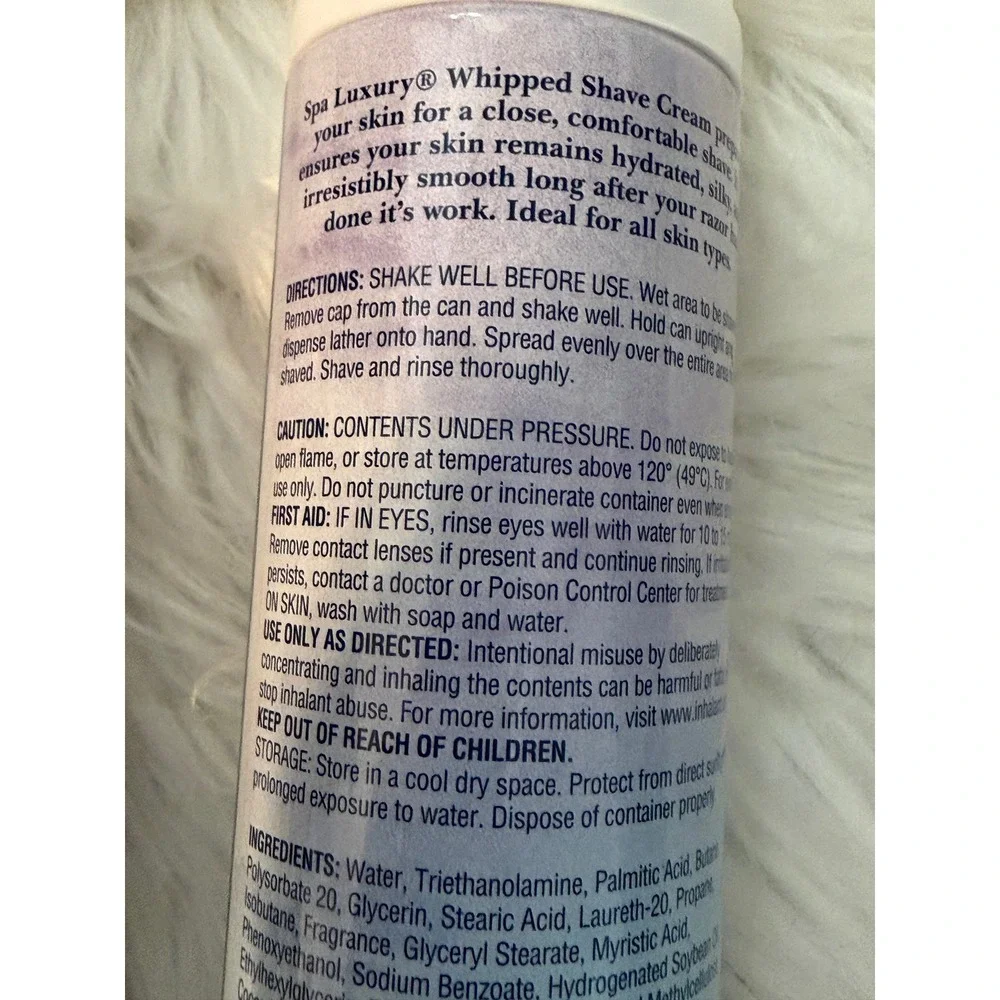 Spa Luxury Whipped Shave Cream Vanilla Coconut 5oz Lot of 2 Coconut Oil Aloe